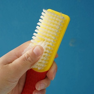 Brosse à chaussures à poils doux en nylon jaune et bleu, matériau PBT, pour nettoyer les chaussures et les vêtements - Product Image 3
