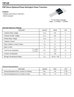 Transistor TIP125 ISC PNP TO-220 5A 60V 2.3W 100% Original et Traçable Code de Lot