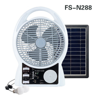 FS-N288 8 Zoll Solar AC/DC Aufladbarer Tischventilator Leiser Desktop-Ventilator Mit Bluetooth-Lautsprecher LED-Nachtlampe für Draußen