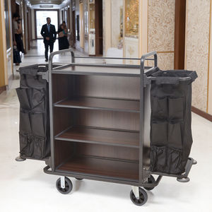 Chariots de nettoyage de linge de préposé de <span class=keywords><strong>chambre</strong></span> d'hôtel robustes chariot d'entretien ménager de concierge pour un nettoyage efficace du linge - Product Image 6