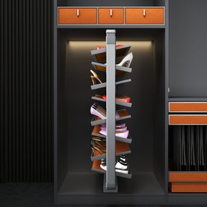 ชั้นวางรองเท้าหมุนได้ 360 องศา อุปกรณ์ฮาร์ดแวร์อเนกประสงค์สำหรับบ้าน แบบพับเก็บได้ หลายชั้น ตู้เก็บรองเท้าหมุนได้ - Product Image 2