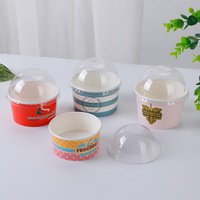 Gobelet à crème glacée jetable personnalisable de 4 oz, bol en papier épaissi à double revêtement pour les fêtes de fin d'année, gobelets en papier pour crème glacée