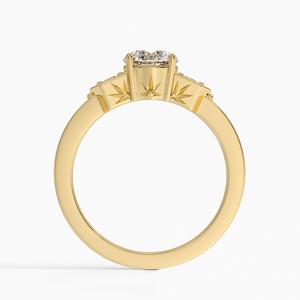 Anillo de Compromiso de Moda en Color Dorado con Diamantes Brillantes, Estilo Romántico, Regalo de Joyería para Mujer - Product Image 2