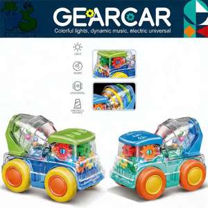 Camion jouet électrique <span class=keywords><strong>en</strong></span> plastique transparent avec mélangeur, camion jouet avec lumière et <span class=keywords><strong>musique</strong></span> pour enfants - Product Image 2