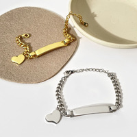 Bracelet en argent sterling 925 plaqué or rhodium 18 carats avec pendentif cœur minimaliste, bijoux fins, cadeaux pour enfants, Pulsera, cadeaux pour bébés