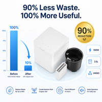 Composteur Électrique de Déchets Alimentaires 2,5 L pour Cuisine Domestique – Transforme les Restes en Poudre Inodore et Sèche, Déshydratation Automatique, Acier Inoxydable