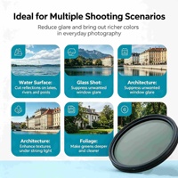 Filtre CPL en verre optique et aluminium ultra-mince personnalisé OEM 37-95 mm avec revêtement imperméable pour appareil photo