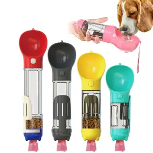 Portable Dog Travel Pet Bouteille d'eau A mazon Top Sell Designer Dog Foldable OEM Custom Pet Bottle Cup avec sac poubelle Storage