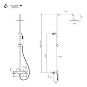 طقم دش دائري من الفولاذ المقاوم للصدأ بنمط رذاذ المطر مثبت على الحائط دش عالي الضغط للحمامات المصقول للفنادق - Product Image 6