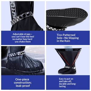 Copriscarpe <span class=keywords><strong>da</strong></span> <span class=keywords><strong>Pioggia</strong></span> Alti in PVC per <span class=keywords><strong>Uomo</strong></span>, Impermeabili, Morbidi, Antiscivolo, Rinforzati e Resistenti all'Usura per Giorni di <span class=keywords><strong>Pioggia</strong></span> - Product Image 4