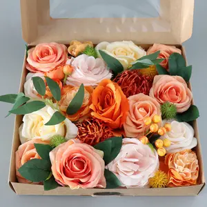 2024 Hot Sale Artificial Flowers For Wedding Decor Festival Birthday Gift Box Bride Flower Etc Artificial Flowers Combo Box Set
