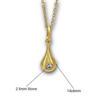 Pendentif élégant et sophistiqué en or 14 carats avec zircon, sans nickel, sans plomb, certifié, style tendance pour femmes