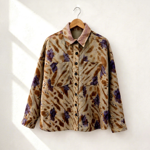 <b>Vintage</b> Reversible Multicolor Kantha Woven Patchwork Autumn/Winter <b>Bomber</b> <b>Jacket</b> for Women with Cotton Shell & Patch Pockets - Product Image 1