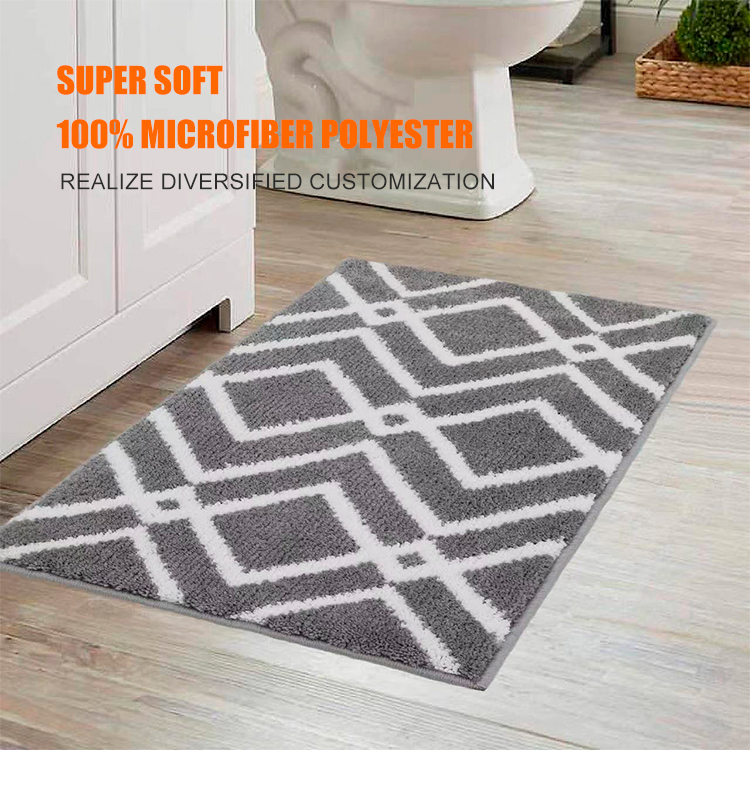 TPR Anti Slip Backing customized Bathroom Mat door mat for home absorbent mat(图1)