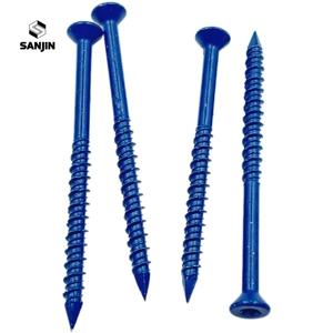 75 Vis pour béton 3/16 x 2 - 3/4 pouce bleues, vis à béton 1/4x11/4 avec embout hexagonal Torcon bleu - Product Image 2