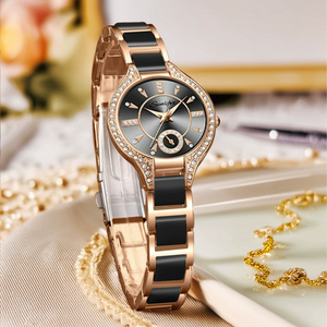 <span class=keywords><strong>LA</strong></span> 256 or Rose nouveauté strass élégant dames montres-bracelets diamant luxe femmes montres pour femme horloge 2025 - Product Image 2