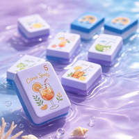 Jeu de Mahjong flottant pour l'eau, tuiles imprimées avec motifs de boissons estivales, jeu en EVA pour piscine et fête sur la plage
