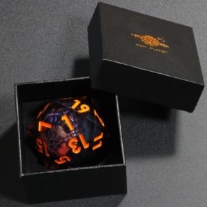 Mini Hành Tinh Bán Buôn 50Mm D20 Lõi Lỏng Màu Đen Mèo <span class=keywords><strong>LED</strong></span> Xúc Xắc Handmade Nhựa Xúc Xắc Với Các Cạnh Sắc Nét Cho Rồng & Dungeon Dnd Xúc Xắc - Product Image 6