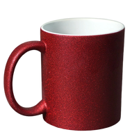 Prix usine coloré changeant tasse en céramique 11 oz blanc Sublimation coeur rouge poignée ronde paillettes tasse magique