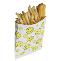Sac en papier alimentaire d'emballage gaufré pour sandwich gaufré à la cire artisanale blanche brune ouverte double face personnalisée pour hamburger à frites