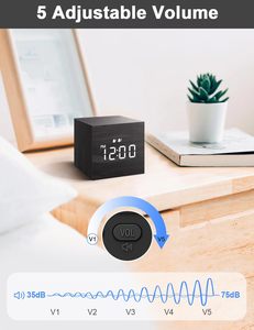 <b>Clock</b> Alarm Bamboo and Wood Bedroom Voice Control Digital Table Desk <b>Clock</b> Reloj Multifunctional Noctilucent Kitchen <b>Clock</b> - Product Image 6