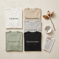 T-shirt Oversize Minimaliste avec Slogan en Coton Peigné 260 GSM 100% pour Homme, Personnalisation OEM Texte Français, Streetwear Luxe Discret, MOQ50