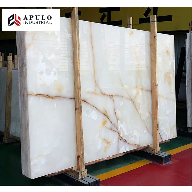 Factory Price Large Big Snow White Crystal Onyx Stone Stock Marble Carrera Slab Floor Tile with Orange Gold Brown Yellow Veins