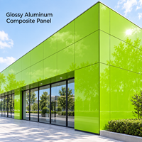 Panneau composite en aluminium brillant jaune de 3 mm 4x8 pieds avec revêtement PE pour enseignes de présentation en magasin