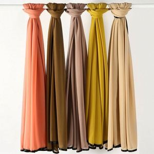 Écharpe en mousseline de soie douce unie pour femmes, hijab musulman islamique, abaya et hijab - Product Image 2