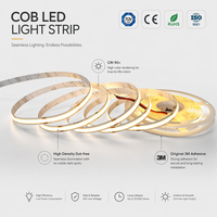 Lampu Strip LED COB Tanpa Titik Cahaya Fleksibel DC24V 6500k 512LED/m 12.5W/m 1400lm/m 115lm/W Ra80 62.5mm dapat dipotong OEM CE RoHS