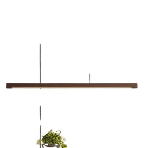 Walnut Wood Long Strip Pendant Light Led Modern Minimalist <b>Style</b> For Living Room And Dining Room - Product Image 5