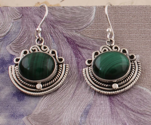 Pendientes de gota antiguos florales de Plata de Ley 925 de alta calidad, piedras preciosas naturales para bodas, fiestas, regalo de joyería fina perfecto - Product Image 4