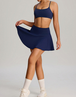 Ensemble de sport 2 pièces pour femme, antibactérien, style tennis, comprenant un soutien-gorge de sport ultra-doux et une mini-jupe, séchage rapide, écologique, devant