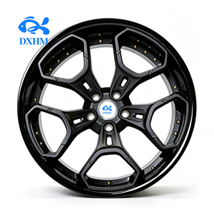 Rines para Automóvil de Pasajeros de 19, 20 y 21 Pulgadas, Color Negro Mate, Borde Profundo, Remaches Dorados, Rines de Aleación Forjados Cóncavos Personalizados para Toyota BMW 7 - Product Image 2