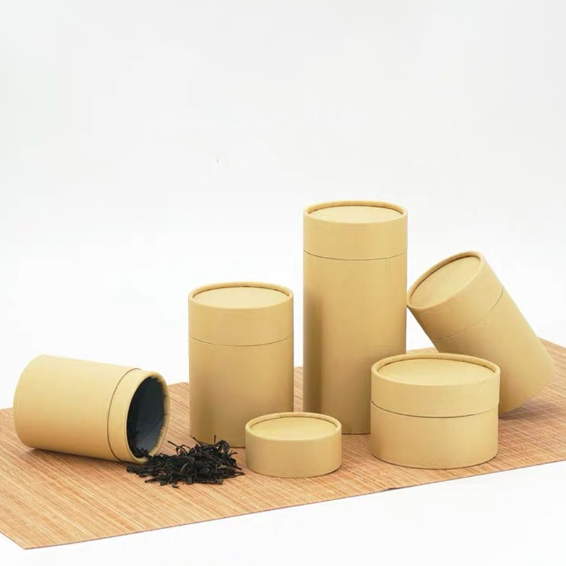 paper box tube bottle packaging cylinder tube wax packaging tube factory recyclable logo round for dried fruit