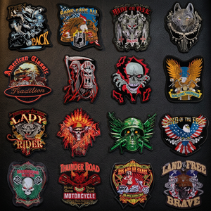 Stock Set Skull <b>Punk</b> Iron-On Patches PVC Eco-Friendly Brooch Rock Music Dark Gothic Embroidery Hoodie <b>Jacket</b> Coat Blouse Hat - Product Image 3