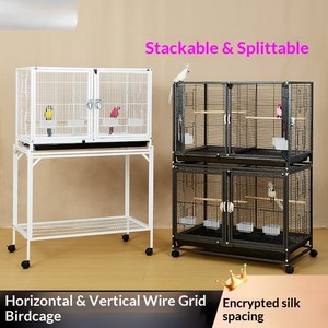 Steel Wire Luxury <b>Large</b> Pet House Birds Enclosure Canary Breeding Cages Movable Splice Pigeon Parrot Stackable Bird Cage - Product Image 1