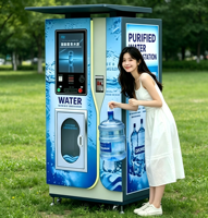 Máquina Expendedora de Agua Fría y a Temperatura Normal con Soporte para Escaneo de QR/Billetes/Monedas/Tarjetas IC