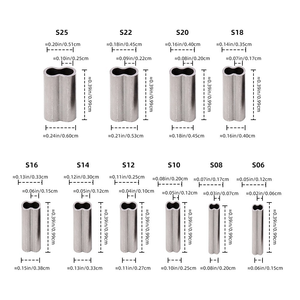 100 pièces/boîte de fils de pêche, sertissage, tube simple en acier, tube <span class=keywords><strong>double</strong></span>, tube capillaire en <span class=keywords><strong>cuivre</strong></span>, pince - Product Image 4