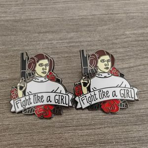 Broche en émail féministe Princesse Leia, badge de dessin animé, broche tendance, cadeau unique, <span class=keywords><strong>accessoire</strong></span> de mode <span class=keywords><strong>geek</strong></span> - Product Image 1