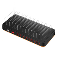 Soporte de teléfono público de 100W, cargador de teléfono móvil de escritorio Usb DE CARGA RÁPIDA, estación de carga Usb de 15 puertos múltiples para múltiples dispositivos