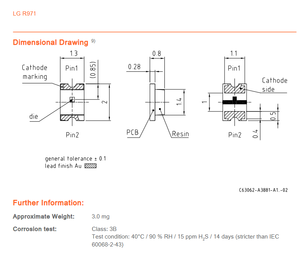 Meilleur prix OSRAM LG R971-KN-1 Vert 570nm 26mcd, puce LED monocouleur 20mA 160 degrés - Product Image 6