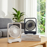 Ventilateur de bureau magnétique ultra mince-Rechargeable à 4 vitesses avec angle réglable de 90 °, ventilateur de bureau mural et peu encombrant