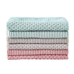 Custom Made Double Sided Microfiber Scouring Pads Kitchen Cleaning Cloths Stain Removing Water Absorbing Rectangle Shape - Product Image 1