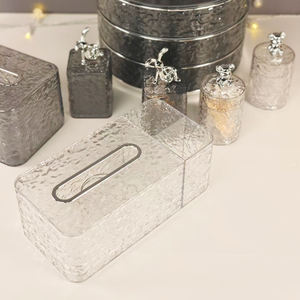 Penjualan terlaris Ultra lembut pola gletser Modern ramah lingkungan PET + ABS tempat tisu kotak kubus kreatif Hotel terinspirasi tisu Toilet - Product Image 1