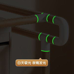 Barres d'appui pour salle de bain, couleur grain de bois, avec pieds antidérapants, support de sécurité pour la zone de l'évier - Product Image 2