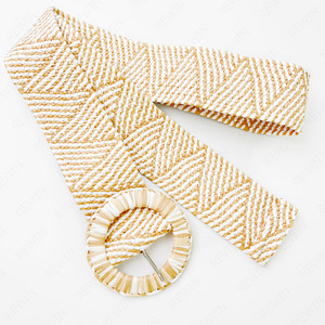 <span class=keywords><strong>Cintura</strong></span> da <span class=keywords><strong>donna</strong></span> in stile stile stile ampia e <span class=keywords><strong>Beige</strong></span> con fibbia rotonda Skinny in rafia elasticizzata <span class=keywords><strong>cintura</strong></span> da <span class=keywords><strong>donna</strong></span> elegante con tessuto elastico in paglia - Product Image 6