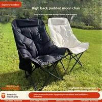 Chaise pliante rembourrée d'extérieur portable réglable à dossier haut, chaise lune en tissu Oxford, large et confortable, inclinable