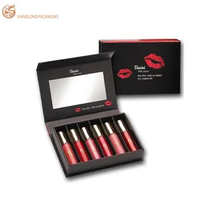 Factory Customized Magnetic Cosmetic Lipstick Packing Box With Eva Overlayed With Paper Satin Insert Paper Gift Box