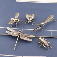 Figurines miniatures d'insectes en laiton massif (abeille, libellule, coléoptère) – Décoration de bureau amusante et artisanale pour la maison